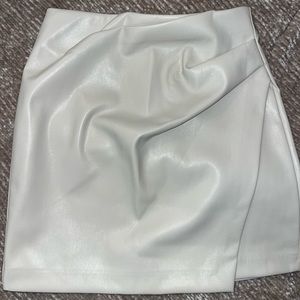 Aritzia Angie Mini Skirt Faux Leather Birch